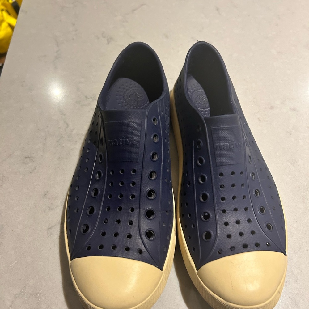 Native Men's Blue and Beige Slip-On Sneakers